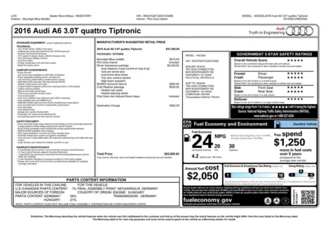 Another view of 2016 Audi A6 3.0T Premium Plus for sale in Gurnee, IL at CarWise Gurnee