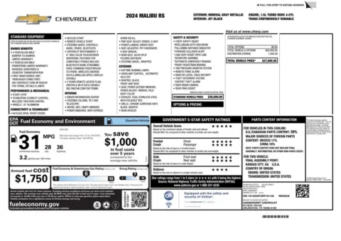 Another view of 2024 Chevrolet Malibu RS for sale in Gurnee, IL at CarWise Gurnee