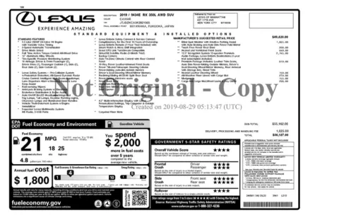 Another view of 2019 Lexus RX 350L for sale in Gurnee, IL at CarWise Gurnee