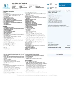 Another view of 2015 Honda Civic LX for sale in Gurnee, IL at CarWise Gurnee