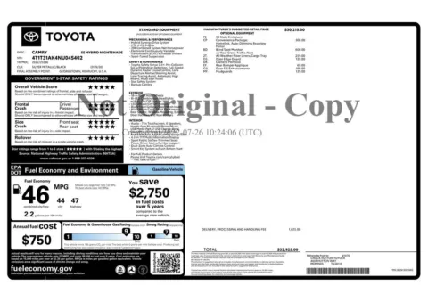 Another view of 2022 Toyota Camry Hybrid Nightshade for sale in Gurnee, IL at CarWise Gurnee
