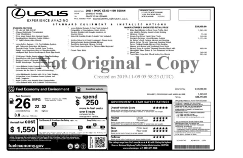 Another view of 2020 Lexus ES 350 for sale in Gurnee, IL at CarWise Gurnee