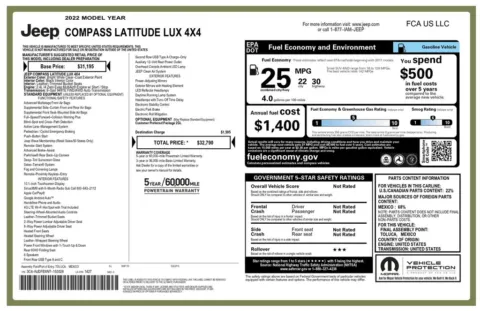 Another view of 2022 Jeep Compass Latitude Lux for sale in Gurnee, IL at CarWise Gurnee