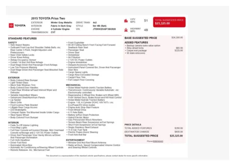 Another view of 2015 Toyota Prius Two for sale in Gurnee, IL at CarWise Gurnee