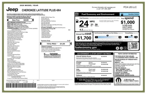 Another view of 2020 Jeep Cherokee Latitude Plus for sale in Gurnee, IL at CarWise Gurnee