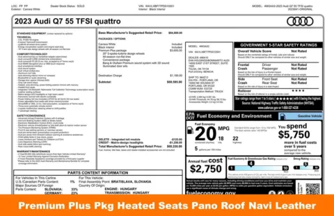 Another view of 2023 Audi Q7 55 Premium Plus for sale in Gurnee, IL at CarWise Gurnee