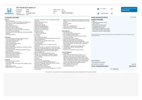 Another view of 2017 Honda Civic LX for sale in Gurnee, IL at CarWise Gurnee