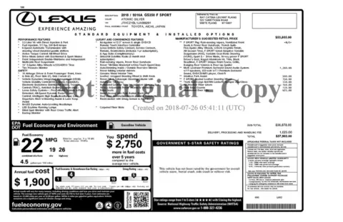 Another view of 2018 Lexus GS 350 F Sport for sale in Gurnee, IL at CarWise Gurnee