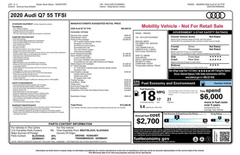 Another view of 2020 Audi Q7 55 Premium Plus for sale in Gurnee, IL at CarWise Gurnee