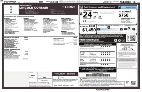 Another view of 2022 Lincoln Corsair Standard for sale in Gurnee, IL at CarWise Gurnee