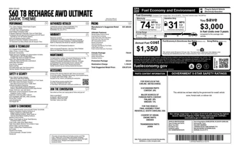 Another view of 2024 Volvo S60 Recharge Plug-In Hybrid Ultimate for sale in Gurnee, IL at CarWise Gurnee