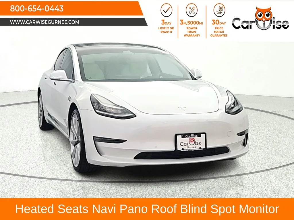 White 2019 Tesla Model 3 Long Range for sale in Gurnee, IL