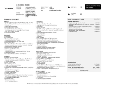 Another view of 2015 Lexus RX 350 for sale in Gurnee, IL at CarWise Gurnee