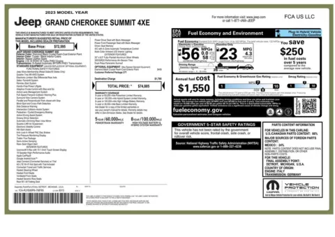 Another view of 2023 Jeep Grand Cherokee Summit 4xe for sale in Gurnee, IL at CarWise Gurnee