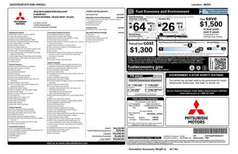 Another view of 2023 Mitsubishi Outlander PHEV Ralliart S-AWC for sale in Gurnee, IL at CarWise Gurnee