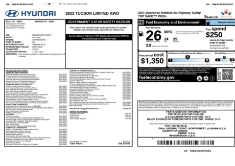 Another view of 2022 Hyundai Tucson Limited for sale in Gurnee, IL at CarWise Gurnee