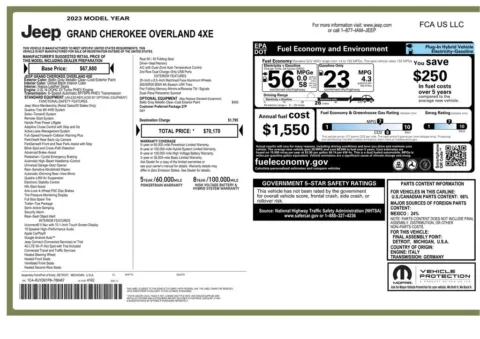 Another view of 2023 Jeep Grand Cherokee Overland 4xe for sale in Gurnee, IL at CarWise Gurnee