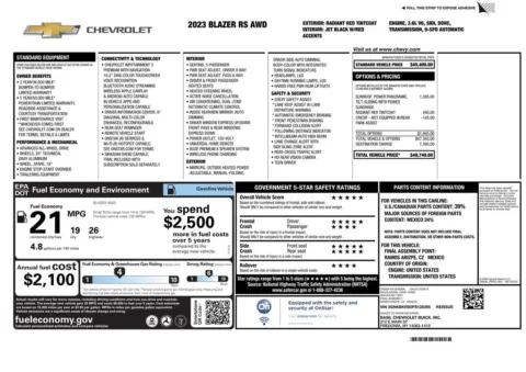 Another view of 2023 Chevrolet Blazer RS for sale in Gurnee, IL at CarWise Gurnee