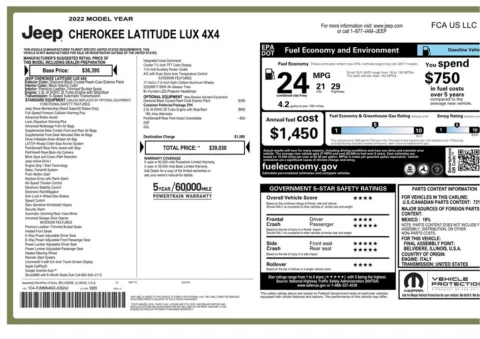 Another view of 2022 Jeep Cherokee Latitude Lux for sale in Gurnee, IL at CarWise Gurnee
