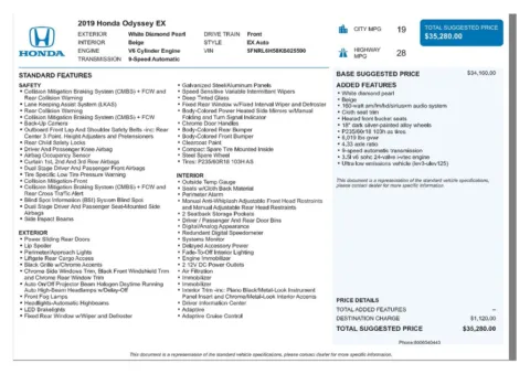 Another view of 2019 Honda Odyssey EX for sale in Gurnee, IL at CarWise Gurnee