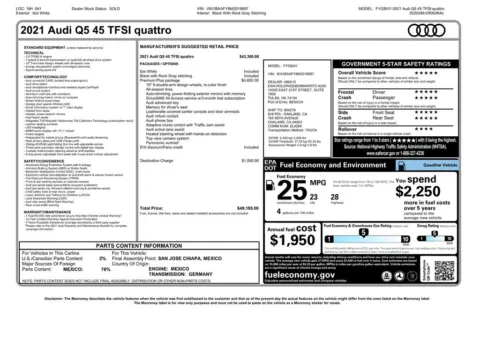 Another view of 2021 Audi Q5 45 Premium Plus for sale in Gurnee, IL at CarWise Gurnee