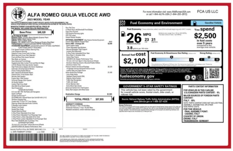 Another view of 2023 Alfa Romeo Giulia Veloce for sale in Gurnee, IL at CarWise Gurnee