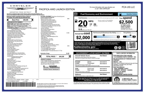 Another view of 2020 Chrysler Pacifica Launch Edition for sale in Gurnee, IL at CarWise Gurnee