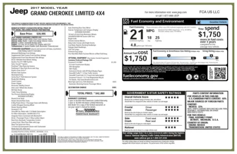 Another view of 2017 Jeep Grand Cherokee Limited for sale in Gurnee, IL at CarWise Gurnee