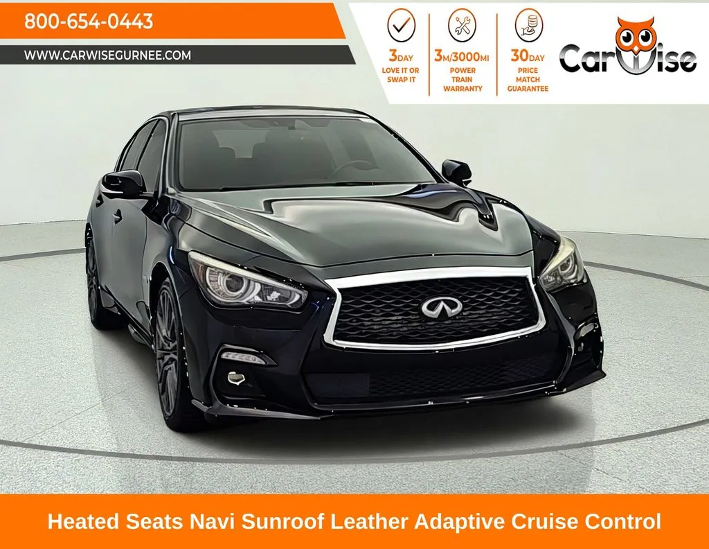 Black 2018 INFINITI Q50 Red Sport 400 for sale in Gurnee, IL