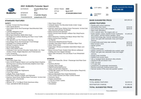Another view of 2021 Subaru Forester Sport for sale in Gurnee, IL at CarWise Gurnee