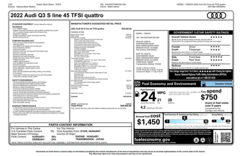 Another view of 2022 Audi Q3 Premium Plus for sale in Gurnee, IL at CarWise Gurnee