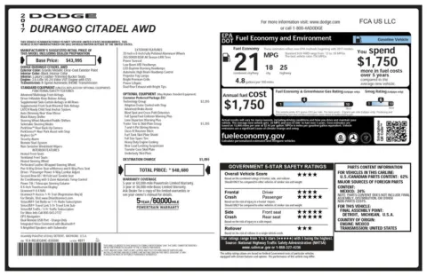 Another view of 2017 Dodge Durango Citadel for sale in Gurnee, IL at CarWise Gurnee