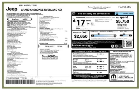 Another view of 2021 Jeep Grand Cherokee Overland for sale in Gurnee, IL at CarWise Gurnee