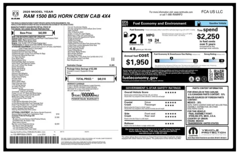 Another view of 2020 Ram 1500 Big Horn/Lone Star for sale in Gurnee, IL at CarWise Gurnee