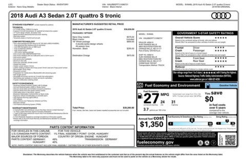 Another view of 2018 Audi A3 2.0T Premium for sale in Gurnee, IL at CarWise Gurnee