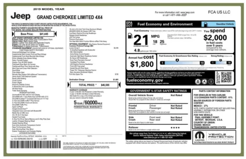 Another view of 2019 Jeep Grand Cherokee Limited for sale in Gurnee, IL at CarWise Gurnee