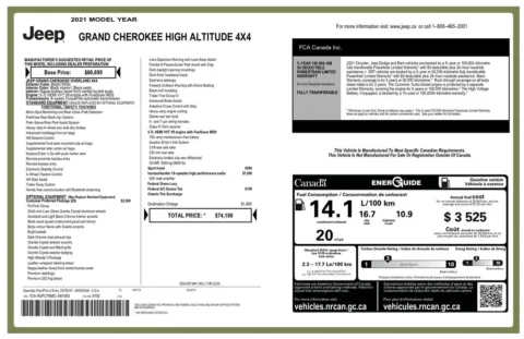 Another view of 2021 Jeep Grand Cherokee High Altitude for sale in Gurnee, IL at CarWise Gurnee
