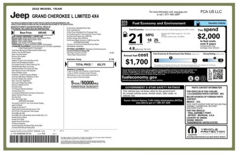 Another view of 2022 Jeep Grand Cherokee L Limited for sale in Gurnee, IL at CarWise Gurnee