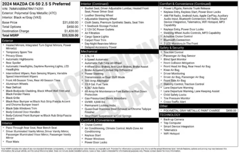 Another view of 2024 Mazda CX-50 2.5 S Preferred Package for sale in Gurnee, IL at CarWise Gurnee