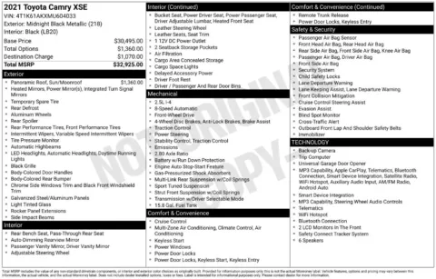Another view of 2021 Toyota Camry XSE for sale in Gurnee, IL at CarWise Gurnee