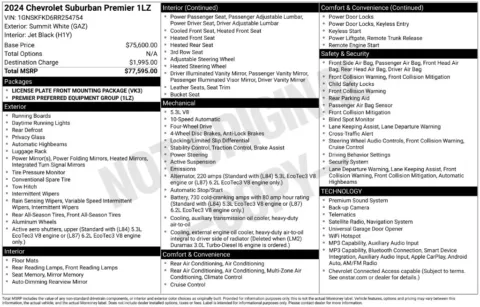 Another view of 2024 Chevrolet Suburban Premier for sale in Gurnee, IL at CarWise Gurnee