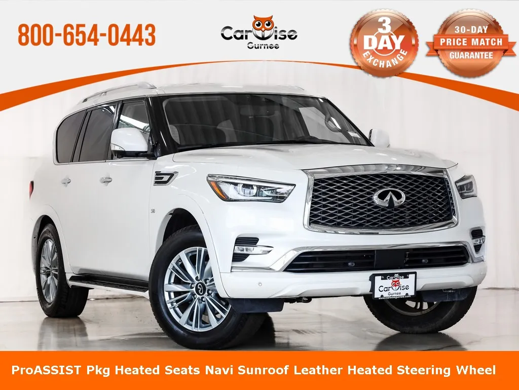 White 2019 INFINITI QX80 LUXE for sale in Gurnee, IL