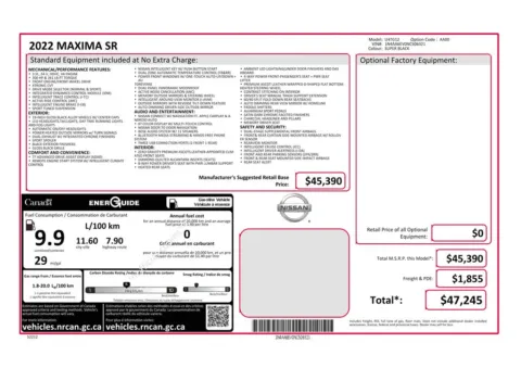 Another view of 2022 Nissan Maxima SR for sale in Gurnee, IL at CarWise Gurnee