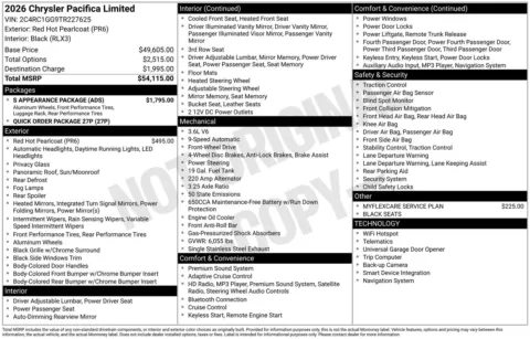 More photos of 2026 Chrysler Pacifica Limited at ALM CDJR Perry, GA