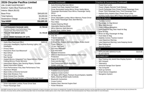 More photos of 2026 Chrysler Pacifica Limited at ALM CDJR Perry, GA