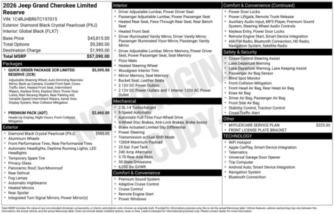 More photos of 2026 Jeep Grand Cherokee Limited Reserve at ALM CDJR Perry, GA