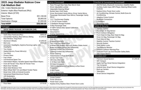 More photos of 2025 Jeep Gladiator Rubicon at ALM CDJR Perry, GA
