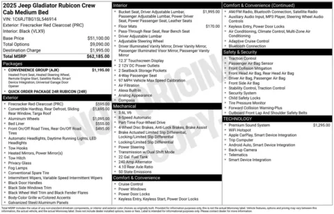 More photos of 2025 Jeep Gladiator Rubicon at ALM CDJR Perry, GA