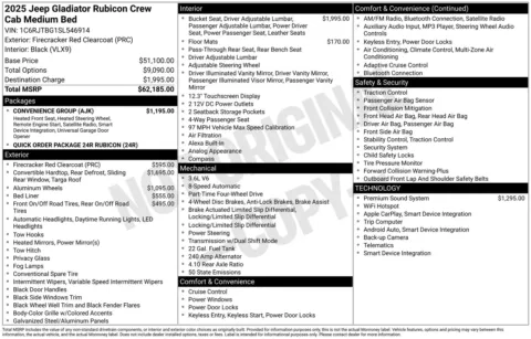More photos of 2025 Jeep Gladiator Rubicon at ALM CDJR Perry, GA
