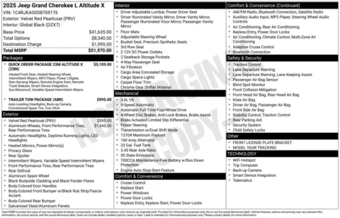 More photos of 2025 Jeep Grand Cherokee L Altitude X at ALM CDJR Perry, GA